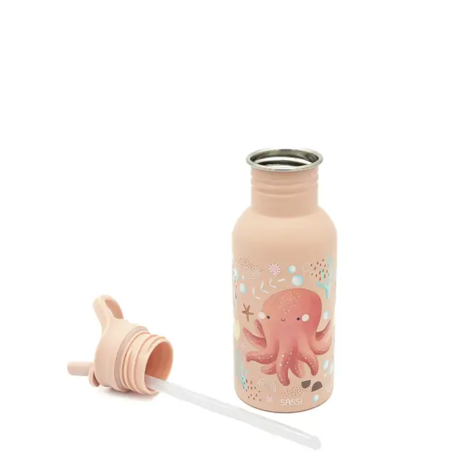 Sassi Ανοξείδωτο Παγούρι με Καλαμάκι 500ml Slurpy The Octopus 2