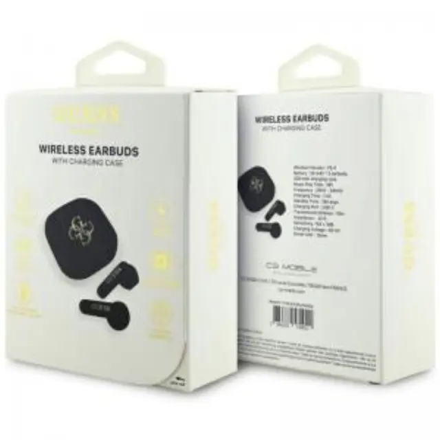 True Wireless Ακουστικά Bluetooth Guess Script Metal Logo 4G Μαύρο N70774 3