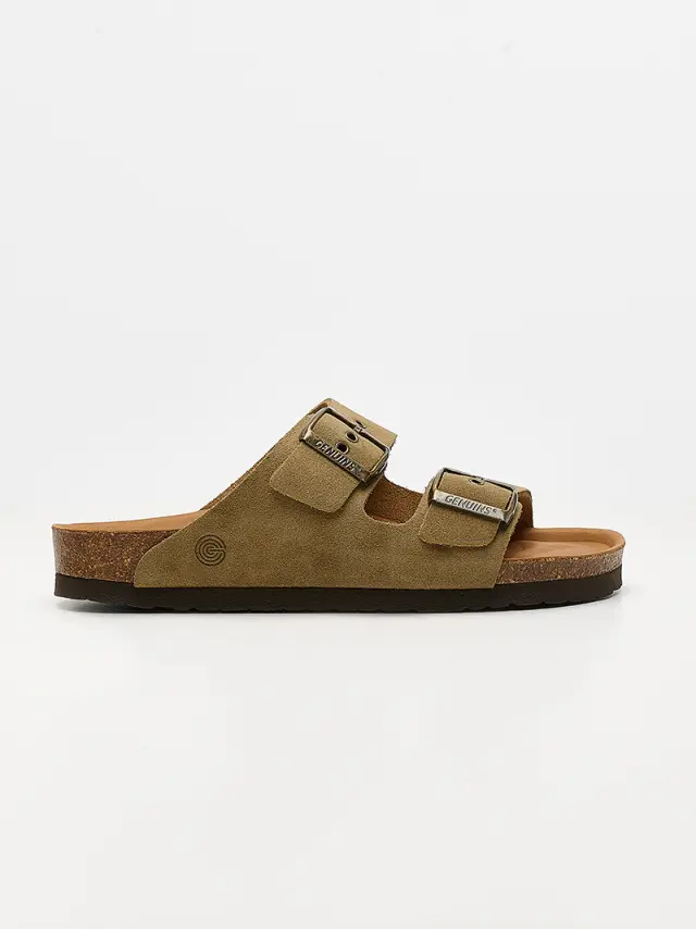 Genuins Παντόφλες Γυναικείο δέρμα Nubuck Πράσινο GEN/HAWAII SUEDE G106028 N/KAKI 3