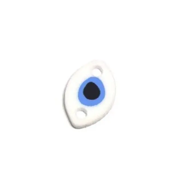 Ακρυλικός Σύνδεσμος Μάτι - White/Blue/Black - 13x9mm - 2τεμ