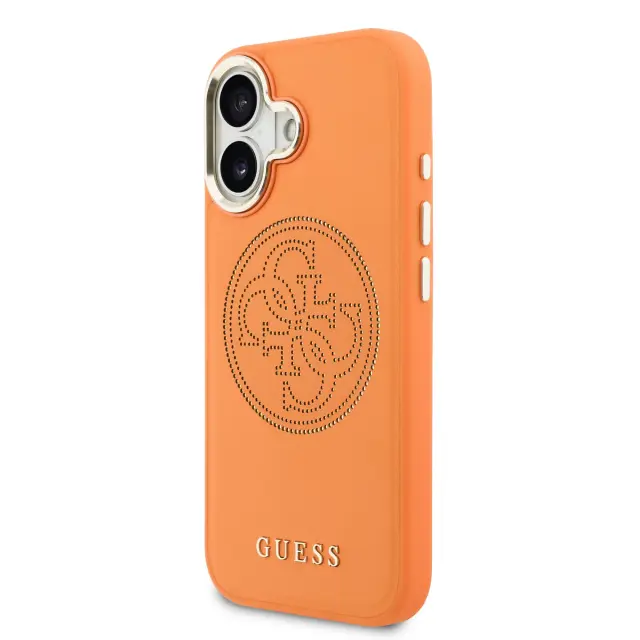 Guess PU Perforated 4G Logo MagSafe Case for iPhone 17 Orange 2