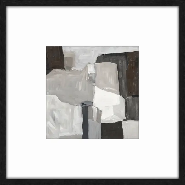 Πίνακας τοίχου Obraz ASH 105‑9811 80x80 minimal wall art Άσπρο Γκρί Καφέ Μαύρο Σκούρο Γκρί Σκούρο Καφέ