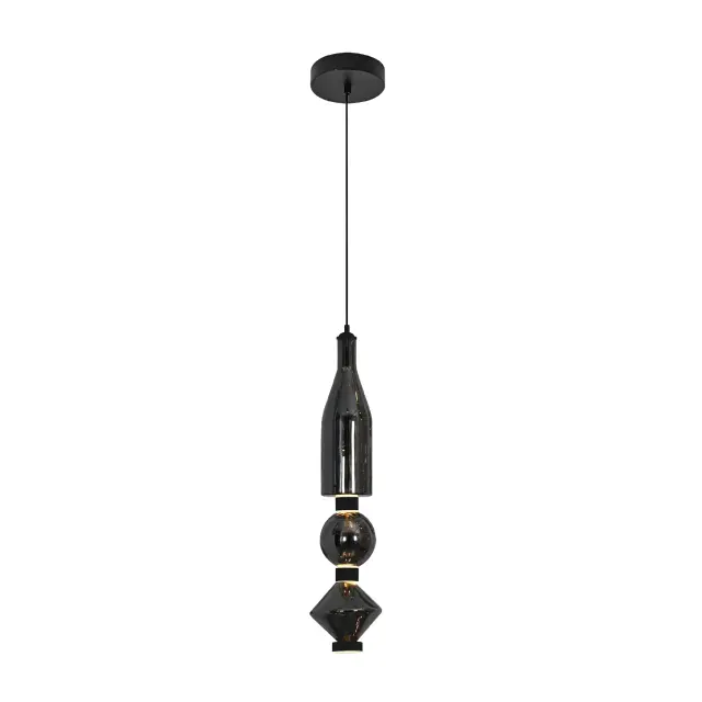 ΚΡΕΜΑΣΤΟ ΦΩΤΙΣΤΙΚΟ ACA HM2503ABC ΜΑΥΡΟ ΦΙΜΕ ΓΥΑΛΙ LED 15W 3000K-4000K-6000K IP20 D19XH150CM / HM2503ABC