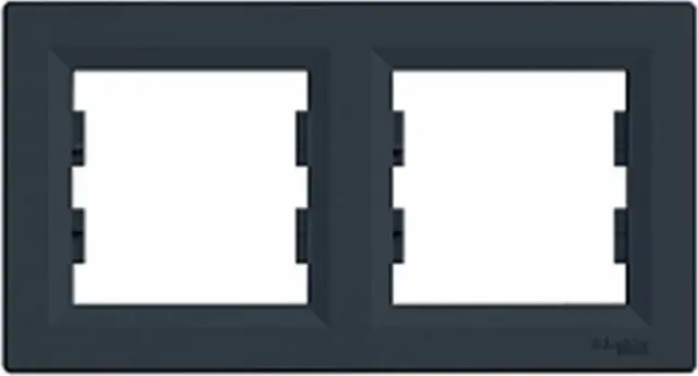Horizontal 2-gang frame, anthracite
