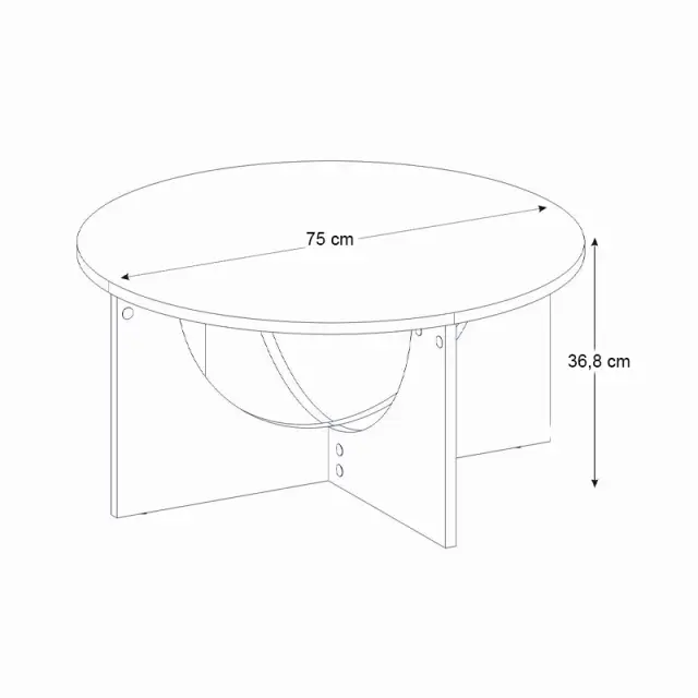 Τραπεζάκι σαλονιού Lemmar Megapap χρώμα sandstone Ø75x36,8εκ. 3