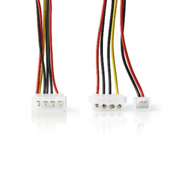 Καλώδιο τροφοδοσίας Nedis CCGP74030VA015 molex male to molex female & 3 pin fan 0,15m