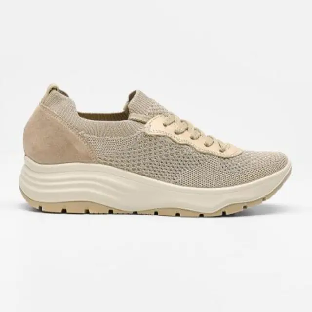 Imac Sneakers Γυναικείο ύφασμα/δέρμα Nubuck Μπεζ IMA/756370 PLATINO - 36