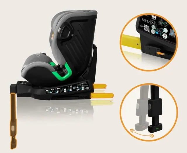Lionelo Harmony i-Size isofix κάθισμα αυτοκινήτου 360° Black Carbon Bamboo 40-150 cm 2