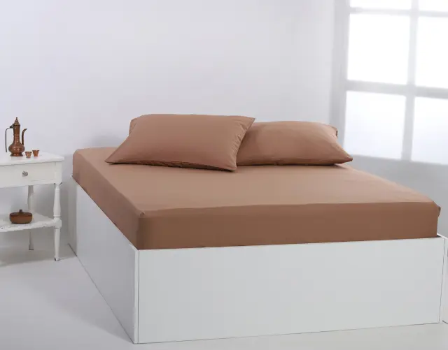 Βαμβακερό σεντόνι essentials (225cm x 267cm) praline - -
