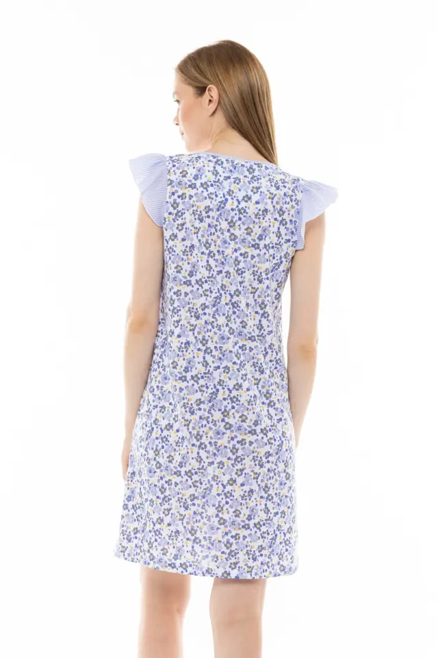 S1296 - Type - NIGHTGOWN BLUE FLOWER STRIPE - M 3