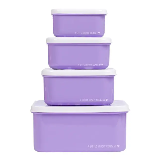 A Little Lovely Company Σετ 4 Δοχεία Φαγητού Lunch & Snack Box Set - Unicorn Dreams SBSEUD73 2