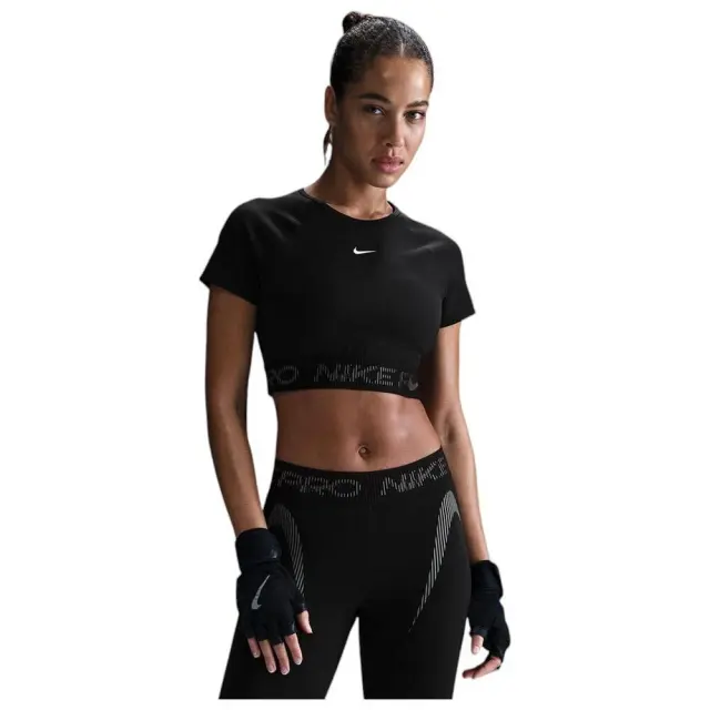 Nike Pro SS Dri-Fit Crop Top (HM6369-010) - Μαύρο