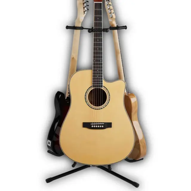 SUPRIMO GS3 guitar stand rack for 3 guitars black foldable steel freestanding up to 30 kg 3