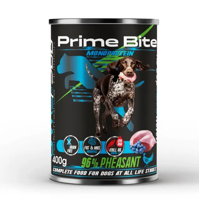 PRIME BITE Monoprotein Pheasant with berries - wet dog food - 400g