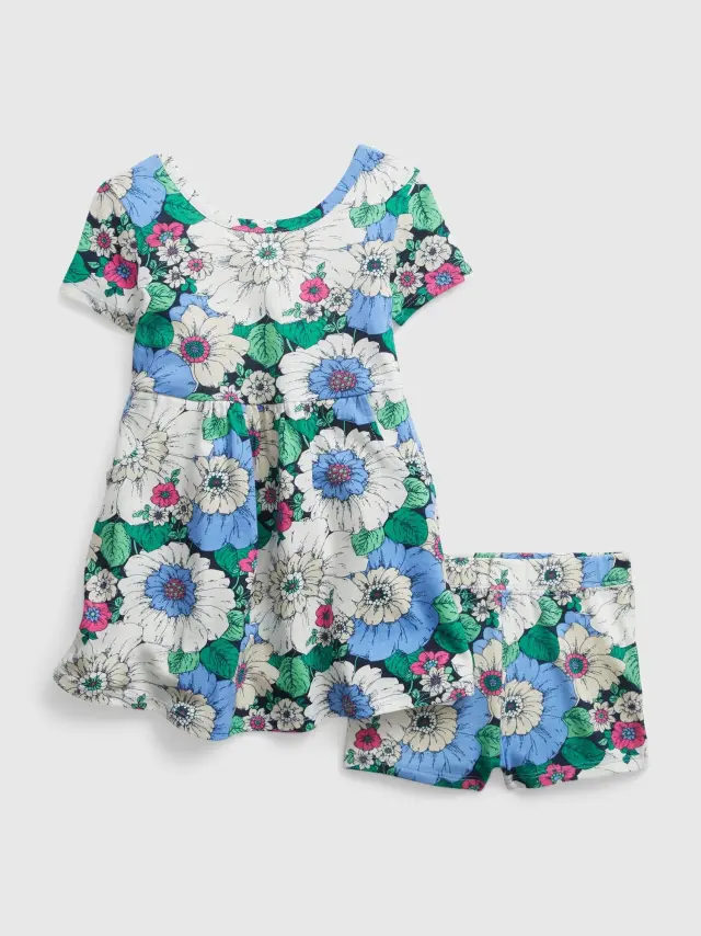 Multi Νηπιακό 100% Οργανικό Βαμβάκι Mix & Match Two-Piece Σύνολο Σετ multi floral white - 12-18M