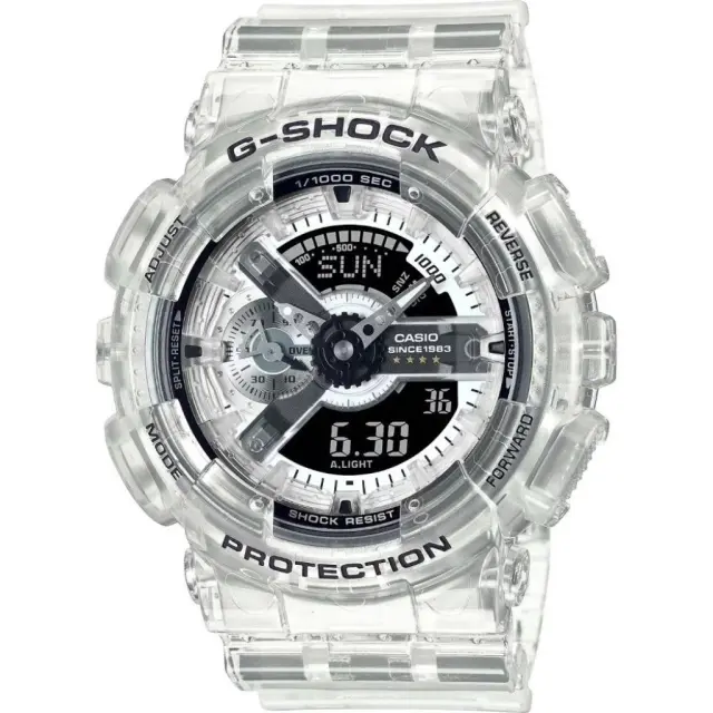 Casio Αναλογικό/Ψηφιακό Ρολόι Μπαταρίας με Λευκό Καουτσούκ Λουράκι (GA-114RX-7AER) (CASGA114RX7AER)