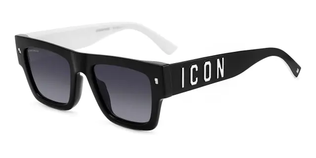 Dsquared2 Icon Ανδρικά Γυαλιά Ηλίου με Μαύρο Κοκκάλινο Σκελετό και Μαύρο Ντεγκραντέ Φακό ICON 0021/S 807/9O