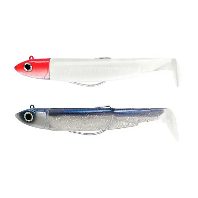 Σιλικονούχο Fiiish Black Minnow No1 Combo BM3036 Double Combo Off Shore - 6gr White Red Head + Electric Blue