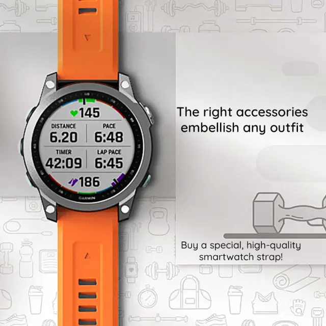Techsuit - Watchband QuickFit 26mm (W060) - Garmin Fenix 5X/5X Plus/6X/6X Pro/7X/8/8 Pro/9/9 Pro (51mm) - Red 3
