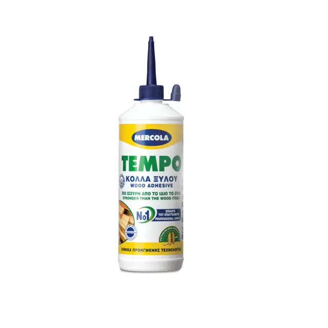 Mercola Tempo Επαγγελματική Κόλλα Ξύλου Ταχείας Πήξης PVA Ισχυρή Κρυσταλλιζέ D2 750 gr