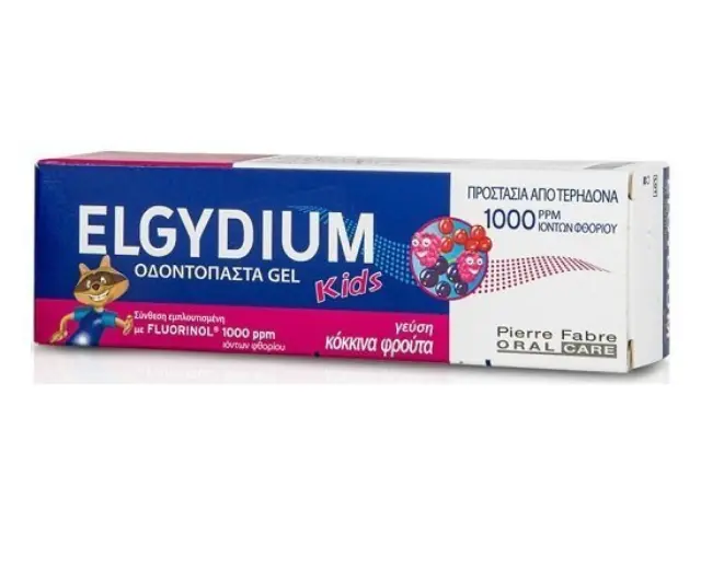 Elgydium Toothpaste Kids Red Berries 1000pmm Παιδική Οδοντόκρεμα κατά της Τερηδόνας με Γεύση Κόκκινα Φρούτα, 50ml