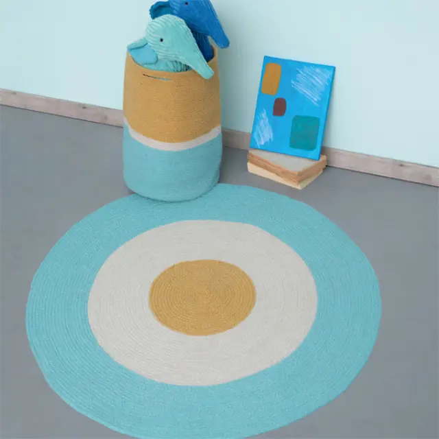 Χαλάκι βαμβακερό 140x140 Tricolore Aqua Palamaiki 2