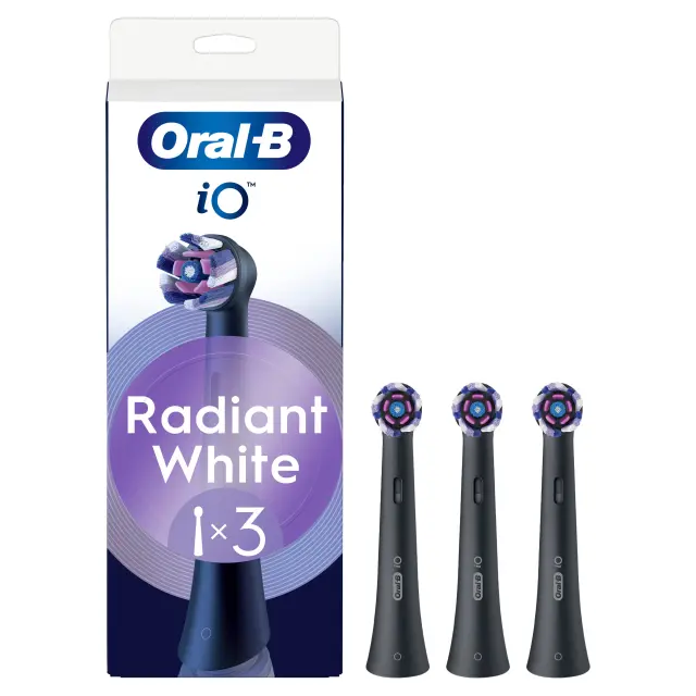 Oral B - Oral-B iO Series Radiant White Replacement Brush Heads - Black - 3 count - Health and Personal Care