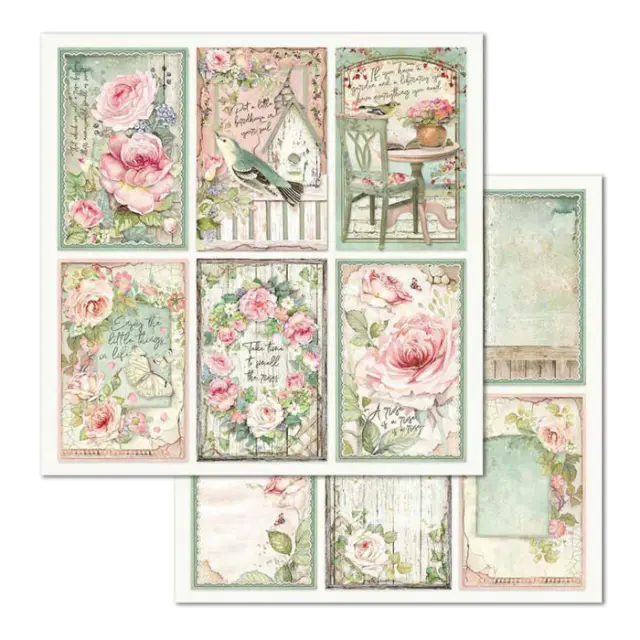 Χαρτί Scrapbooking Stamperia Διπλής Όψης - Frames House of Roses - 31x30cm