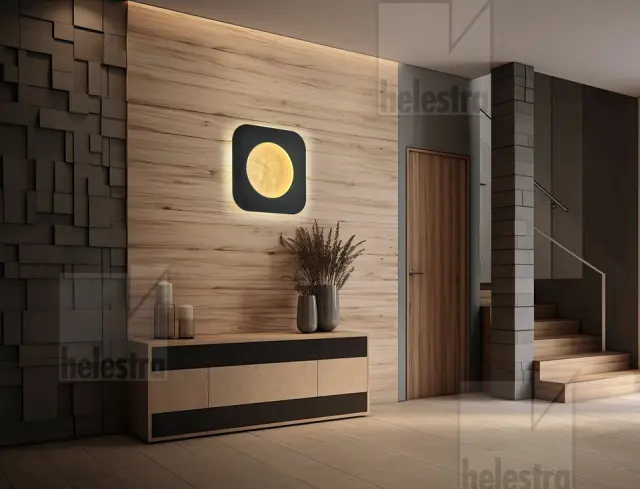 Φωτιστικό Τοίχου & Οροφής LED TURA Μαύρο-Χρυσό 60x60 Dimmable IP20 Μαύρο Μαύρο/Χρυσό Χρυσό 2