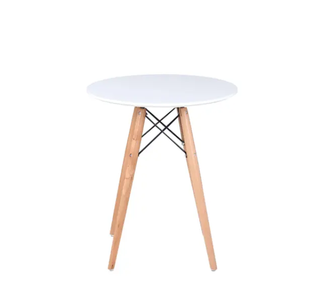 Τραπέζι ART WOOD Ξύλο Φυσικό/Λευκό D. 60 H.68cm