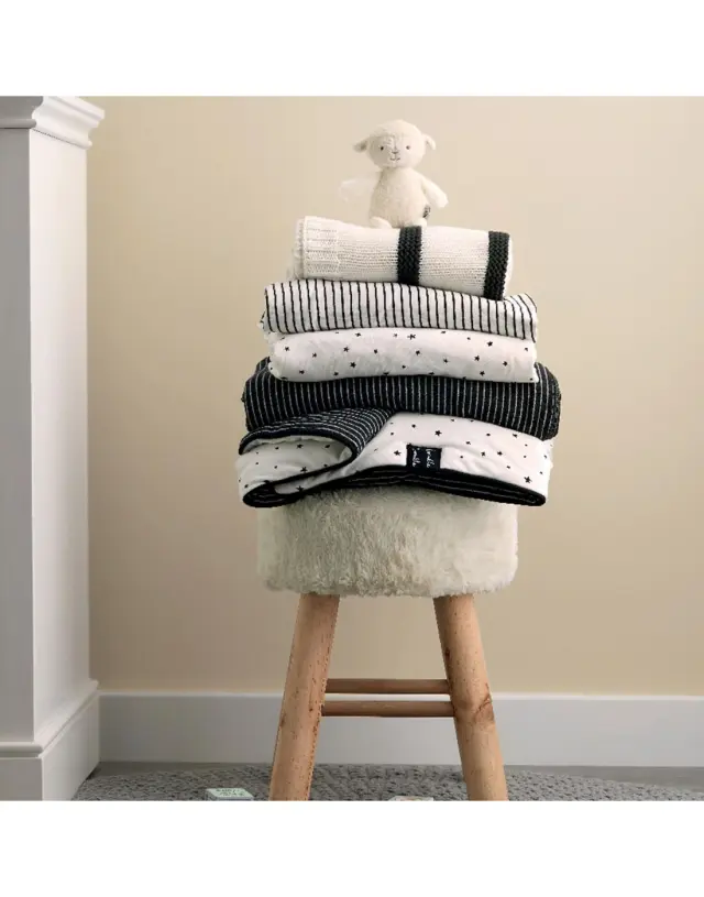 Mamas & Papas Παιδική Κουβέρτα Πλεκτή 70*90 cm Monochrome Stripe 3