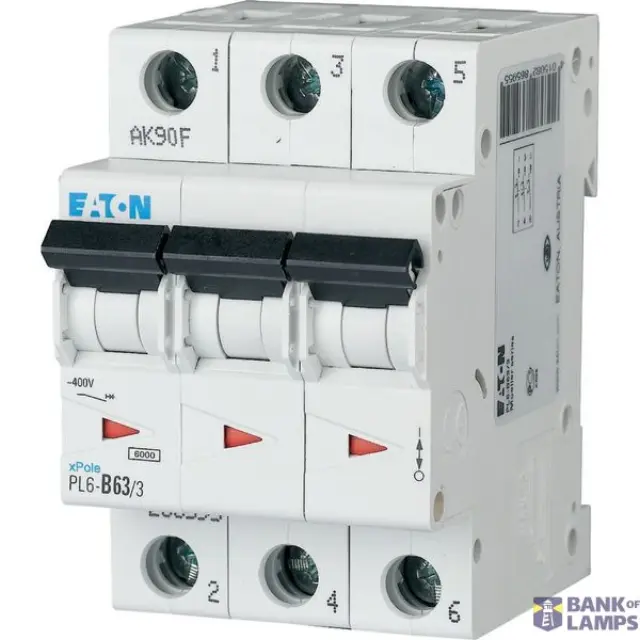 PL6-B63/3 Miniature circuit breaker (MCB), 63 A, 3p, characteristic: B