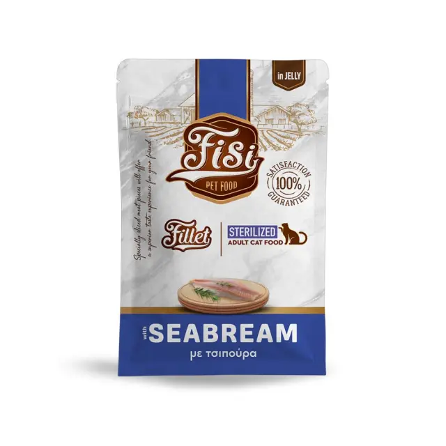 Fisi Fillet Cat Sterilized Τσιπούρα Σε Ζελέ Pouch 24x85gr