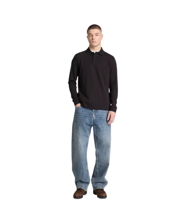 Timberland - Ανδρικό Μακρυμάνικο Polo Oyster River Regular Fit TBC0YHDG-001 Μαύρο - M 3