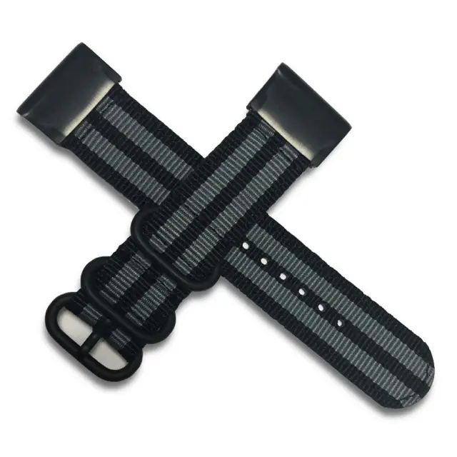 Λουράκι Knitted Nylon για Garmin Fenix 3/5x/3hr/5x Plus/6x/6x Pro/7x/8/9 (51mm) - Black/Grey OEM 3