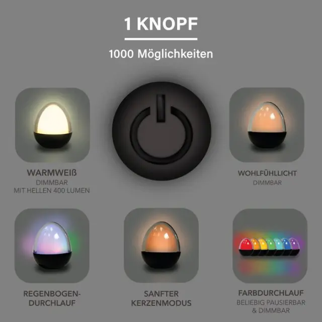 MegaLight 187424 - Επιτραπέζιο Φωτιστικό OVO ΜΟΝΟ LED με Μπαταρία 2.5W RGBW με Δυνατότητα Ρύθμισης Έντασης για Εσωτερικούς και Εξωτερικούς Χώρους 3