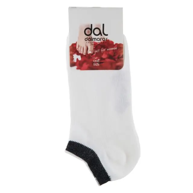 Γυναικεία τερλίκια με Lurex Dalmaras Socks 903 One Size Λευκό - Μαύρο