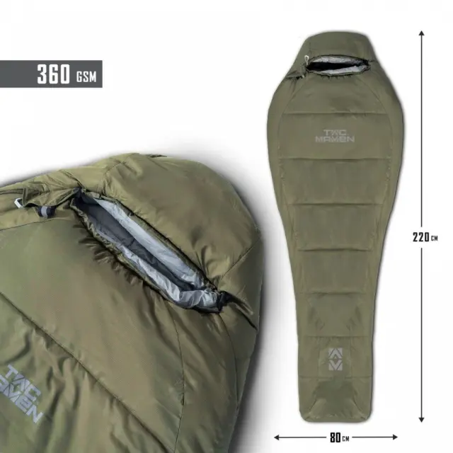 TAC MAVEN Mummy Sleeping Bag 360GR/M²-Χειμωνιάτικος Υπνόσακος  - 06-Χακί-Olive Green