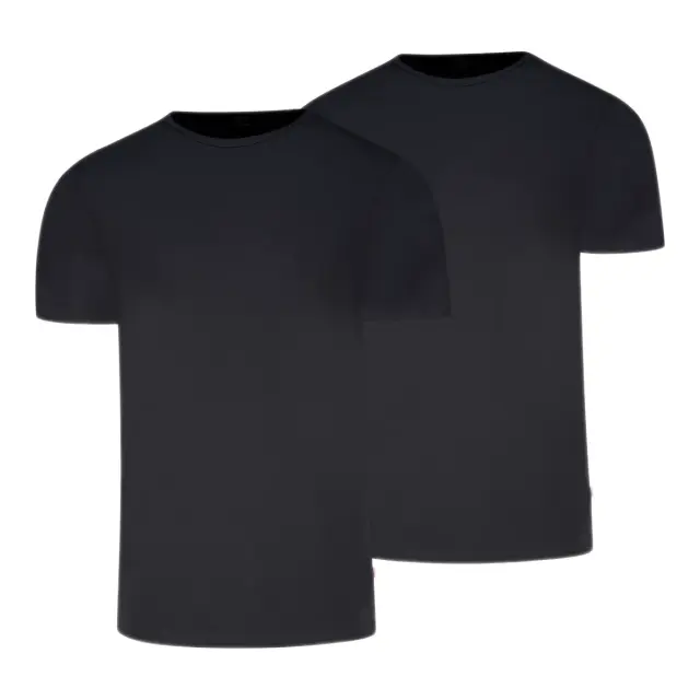 Levi's Ανδρικό Φανελάκι Κοντό Μανίκι Solid Crew Neck - Διπλό Πακέτο, Χρώμα Jet Black