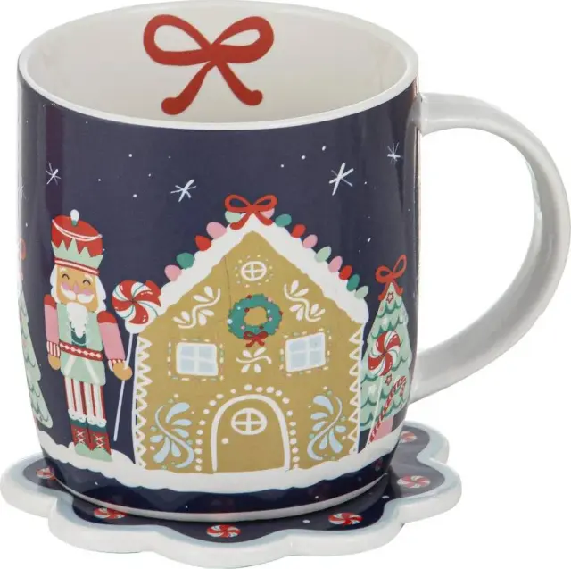 Ladelle Festive Fun Mug & Coaster Set Χριστουγεννιάτικο Σετ Κούπα 350ml & Σουβέρ