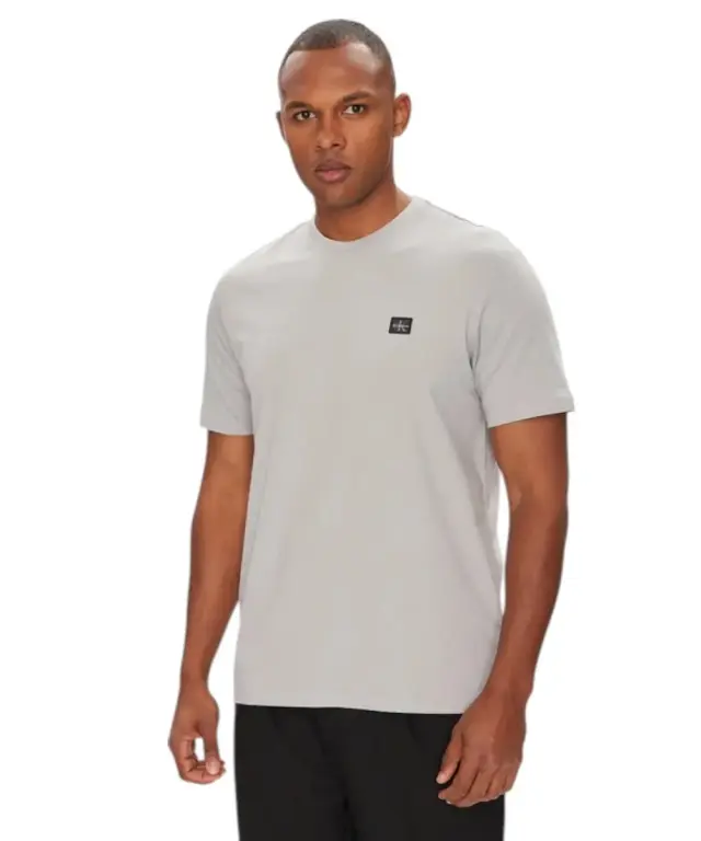 Calvin Klein - Ανδρικό T-shirt Cotton Badge Regular Fit LV04RC272G-RO2 Γκρι - 2XL