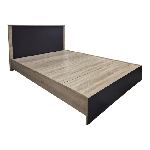 Κρεβάτι Athos pakoworld σε sonoma-ανθρακί απόχρωση 140x200εκ 3