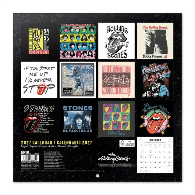 HMEΡΟΛΟΓΙΟ ΤΟΙΧΟΥ THE ROLLING STONES 2027 30X30 CALENDAR CP27043 2