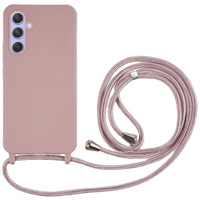 Slim Θήκη με Κορδόνι για τον Λαιμό για Samsung Galaxy A25- Sand Pink OEM
