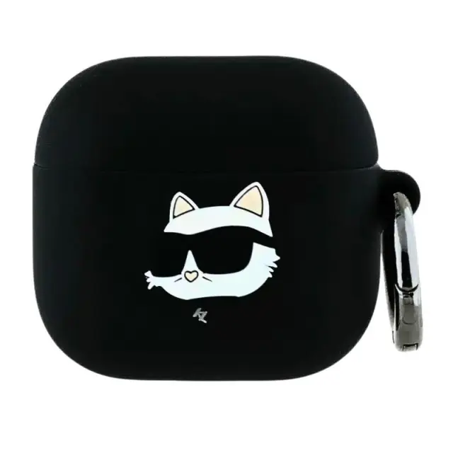 Θήκη Σιλικόνης Karl Lagerfeld Apple AirPods 5/ 4 Choupette Head 3D Μαύρο N70440