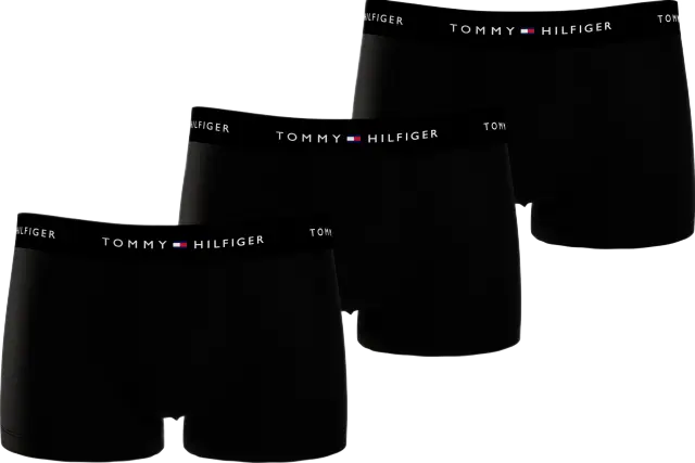 Tommy Hilfiger Ανδρικό Boxer Signature Repeat Logo Waistband - Τριπλό Πακέτο, Χρώμα Μαύρο-Μαύρο-Μαύρο