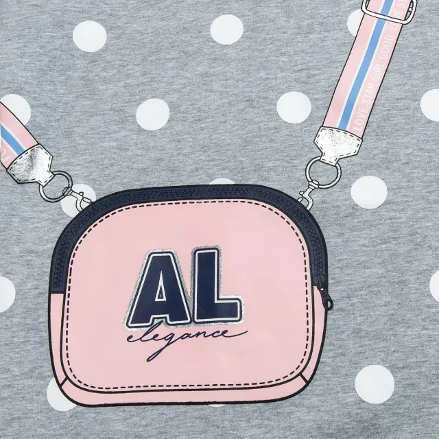 Φόρεμα φούτερ με γυαλιστερές ασημί λεπτομέρειες 2