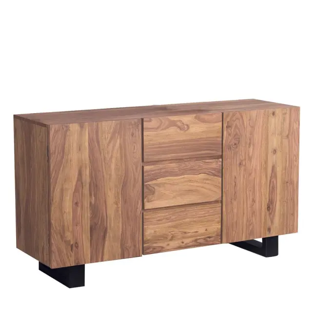 Μπουφές NELSON Μαύρο/Φυσικό Μέταλλο/Ξύλο 140x45x78cm