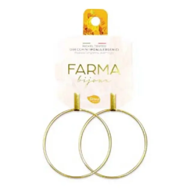Farma Bijoux Υποαλλεργικά Σκουλαρίκια Κρίκοι Επιχρυσωμένοι 40mm (CG555-40M)