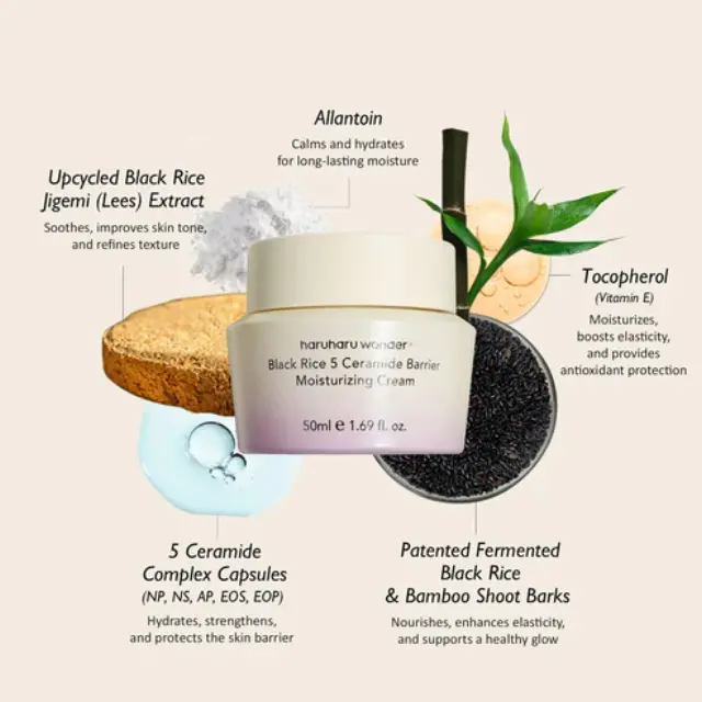 Haruharu Wonder Black Rice 5 Ceramide Barrier Moisturizing Cream - Ενυδατική Κρέμα με Μαύρο Ρύζι + 5 Κεραμίδια 50 ml 3